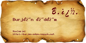 Burján Ádám névjegykártya
