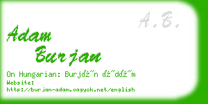 adam burjan business card